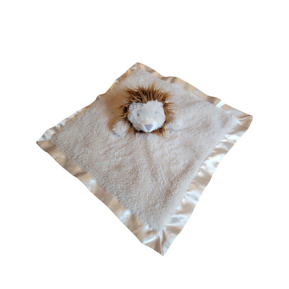 Cloud Island Infant Baby Lovey Security Blanket Lion Head Plush with Satin Trim